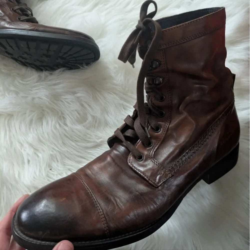 Adam Derrick To Boot New York Men's Brown Leather Lace Up Boots 9.5
